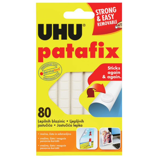 Lepak obostrani-jastuče 65g 80x Patafix Tac UHU UHML04010200001 beli blister