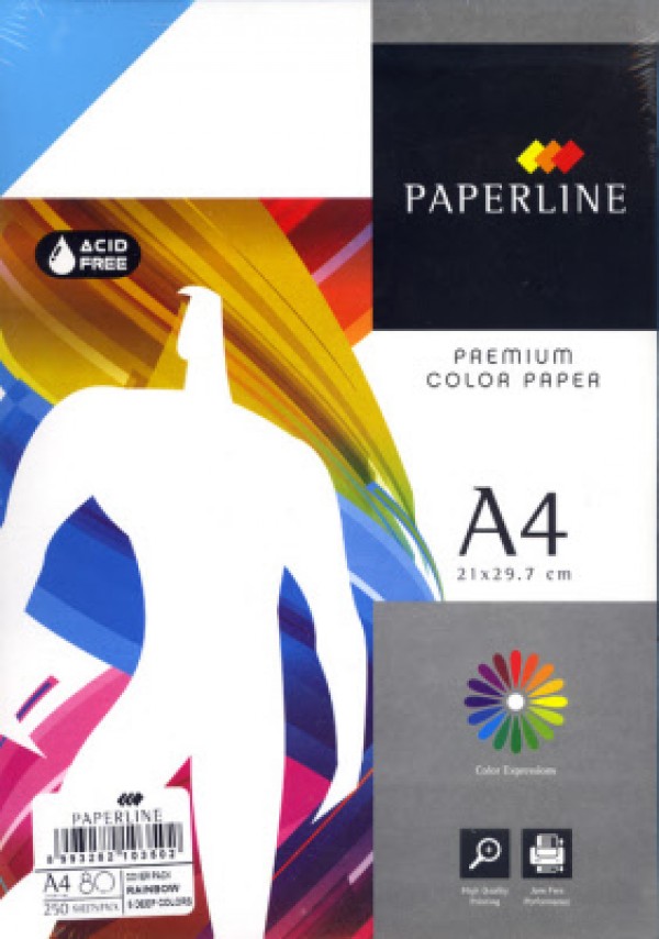 Fotokopir papir Paperline A4 80gr.  MIX Pastelne boje 1/250